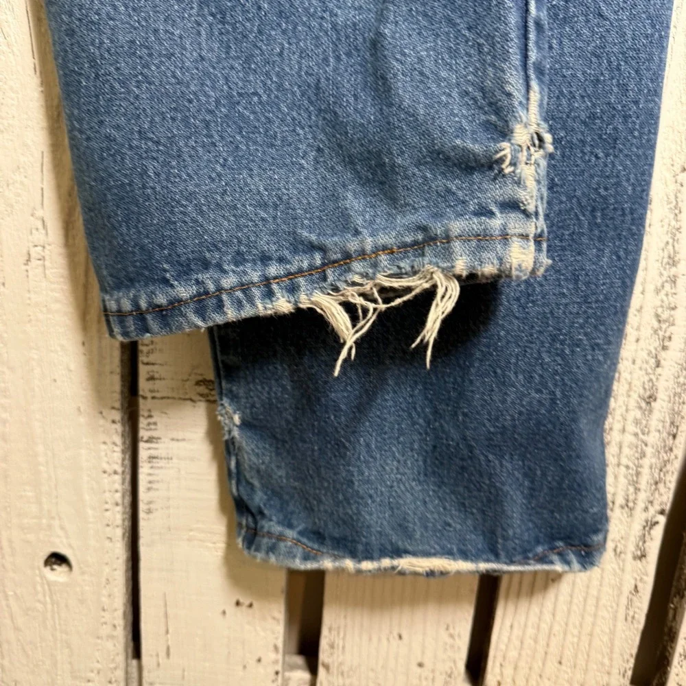 VTG Wrangler Relaxed Fit‎ Distressed Blue Denim Jeans Men's 36 x 30 Coboy Rodeo - Picture 6 of 11